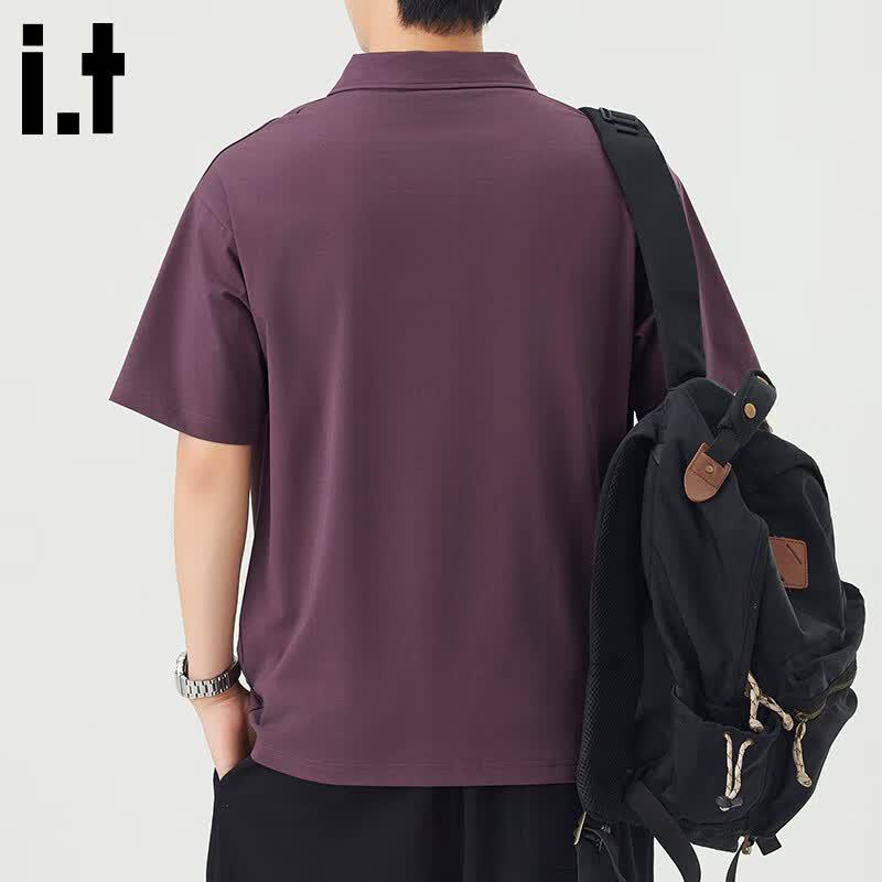 CHOCOOLATEit Men's Ice Silk Loose Fit Polo Shirt