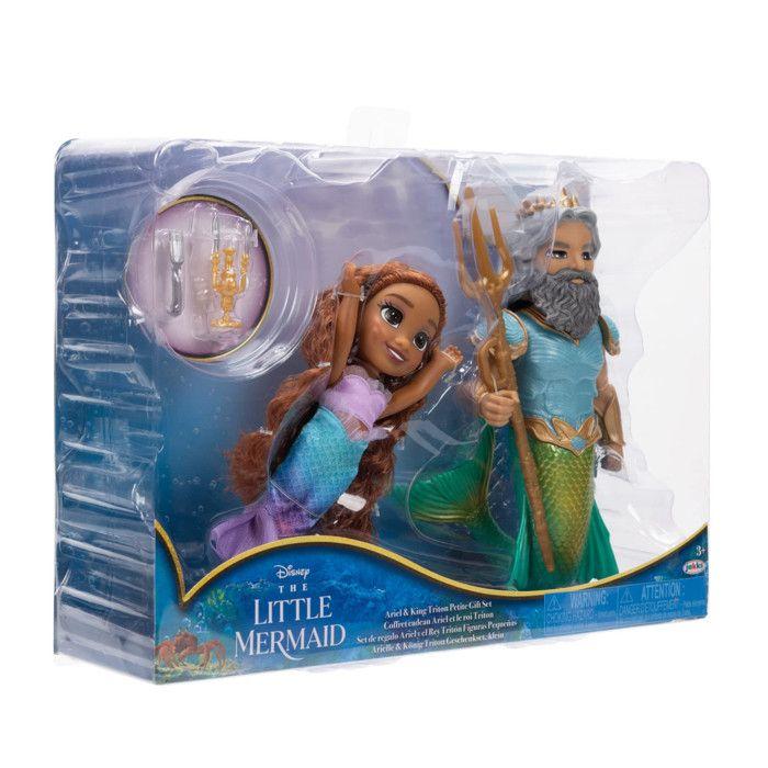 Coffret 2 poupées disney la petite sirène - ariel et triton avec accessoires