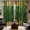2-piece Set of High-definition Digital Printed Curtainbamboo Green Natural Style Curtain for Cross Border E commerceHome Decorat