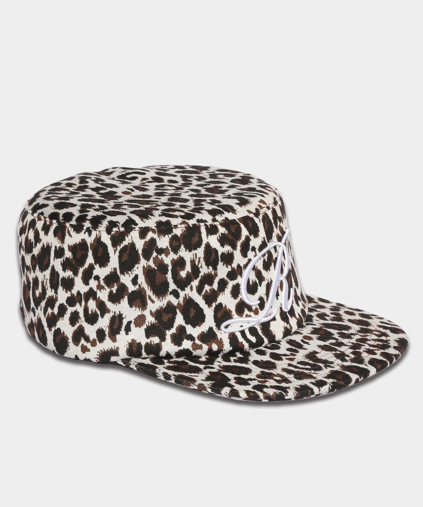 ROCKPSYCHO Pillbox Cap Leopard Ivory