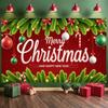 Christmas Decoration Red Background Holiday Banner Christmas Background Ornament Balls Seasonal Banner For Holiday Party Indoor