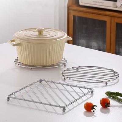 Stainless Steel Heat Resistant Kitchen Pot Mat Multi Functional Cooking Utensil Holder Drying Rack Steamer Pad for Tabletop Oven Ovenware Protection