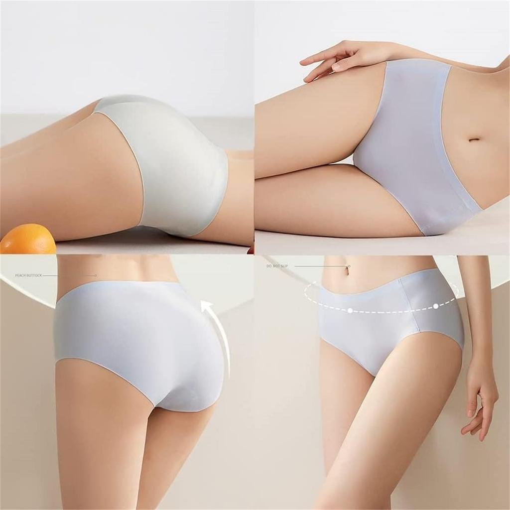 7 Pack Women's Seamless Ice Silk Panties Multicolor
