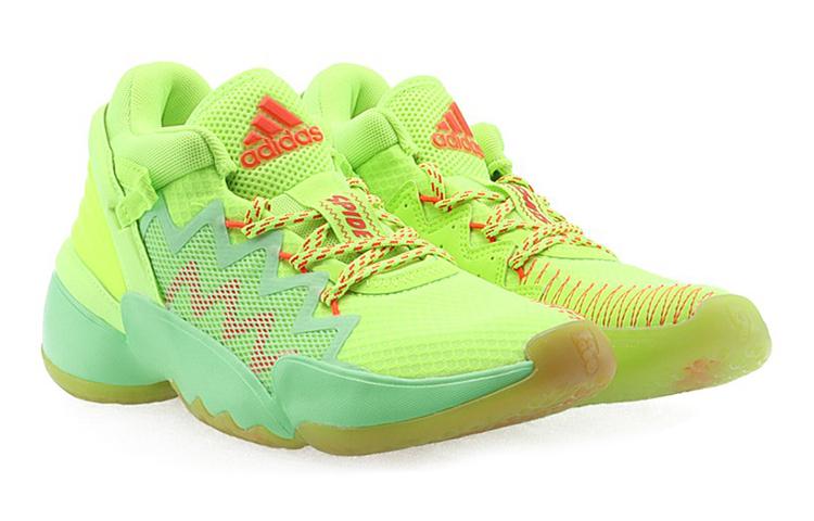 Adidas D.O.N. Issue #2 Slip Resistant Mid top Children's Basketball Shoes Green Orange FW8747