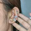 Funkelnder Zirkon Ohrknochen-Clip für Damen ohne Piercing Quaste Ohrklemme Clip-Ohrringe Hochzeitsschmuck