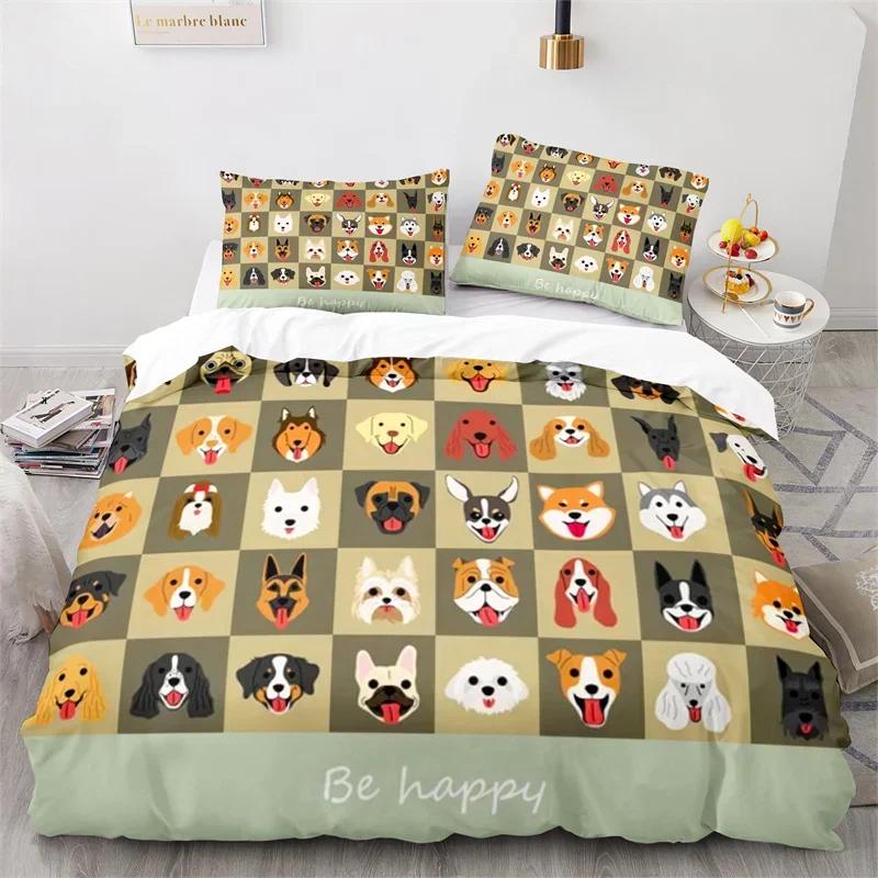 Cartoon Animal Duvet Cover King Twin For Kids Girls Boy Teen Kawaii Dinosaur Dog Comforter Cover Microfiber 3D Print Bedding Set