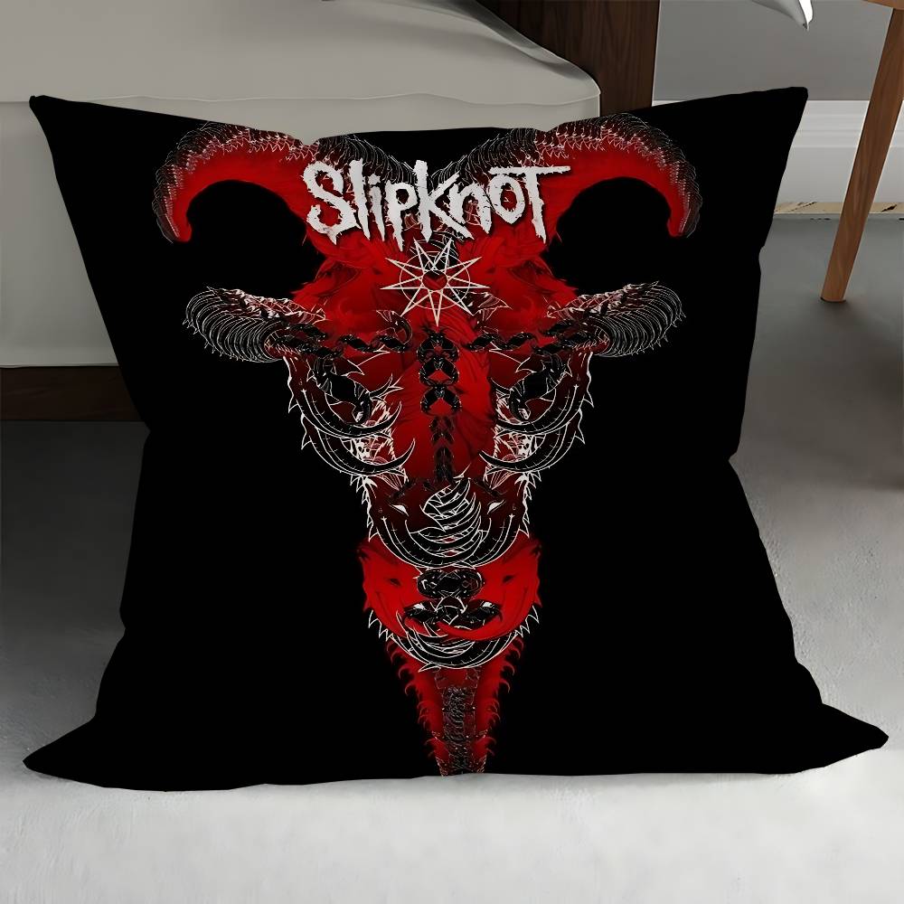 Rockband S-Slipknot Logotyp Kuddfodral Tum Gårdshusdekor Hem Prydnadskuddfodral För Soffdekorationer