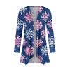 Women's Fashion Casual Christmas  Print Medium Length Cardigan Jacket Coat