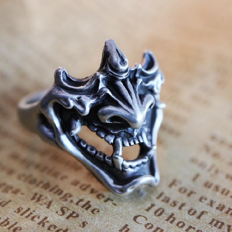 Retro Skull Demon Open Ring Popular Accessories Adjustable Hip Hop Jewelry Gifts