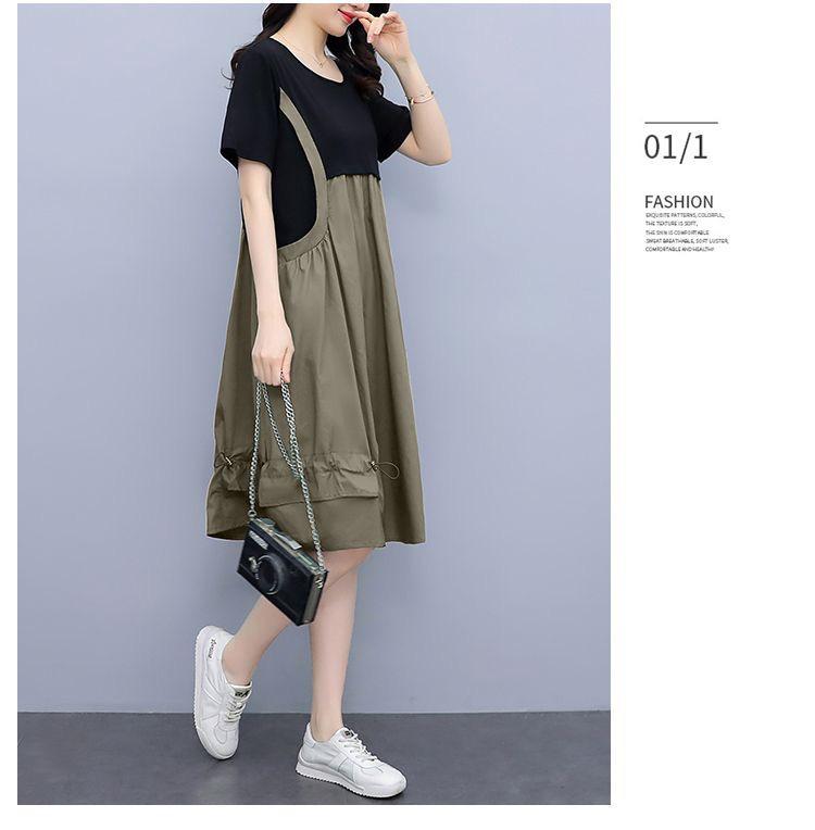 2026 Korean Style Plus Size Loose Midi Dress - Trendy, Stylish, Age-Reducing Summer Two-Piece Look