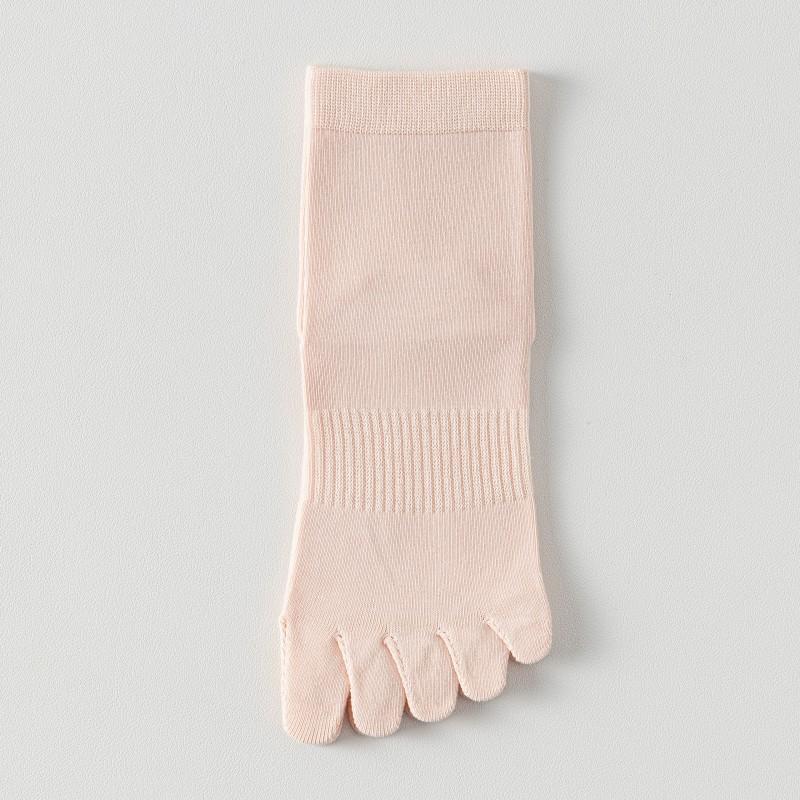Five-Finger Socks Autumn Mid-Tube Socks Anti-Pilling, Boneless And Non-Bone-Absorbing Feet Sweat-Absorbing Cotton Tabi Socks Solid Color Sports Socks