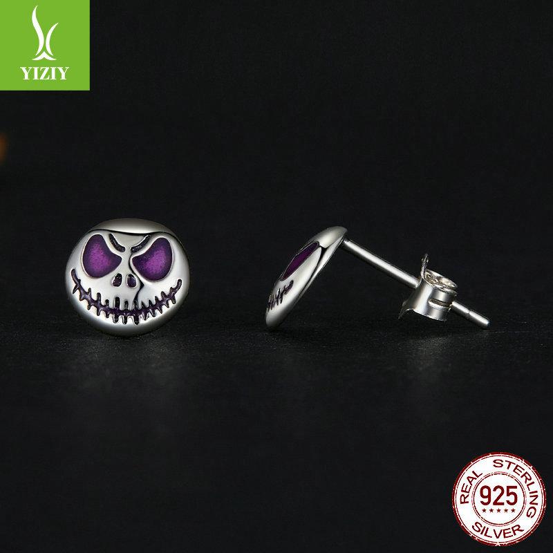 Halloween Leuchtende Totenkopf Ohrstecker Für Männer Und Frauen, Dark Wind Persönlichkeit S925 Tremella Dekoration