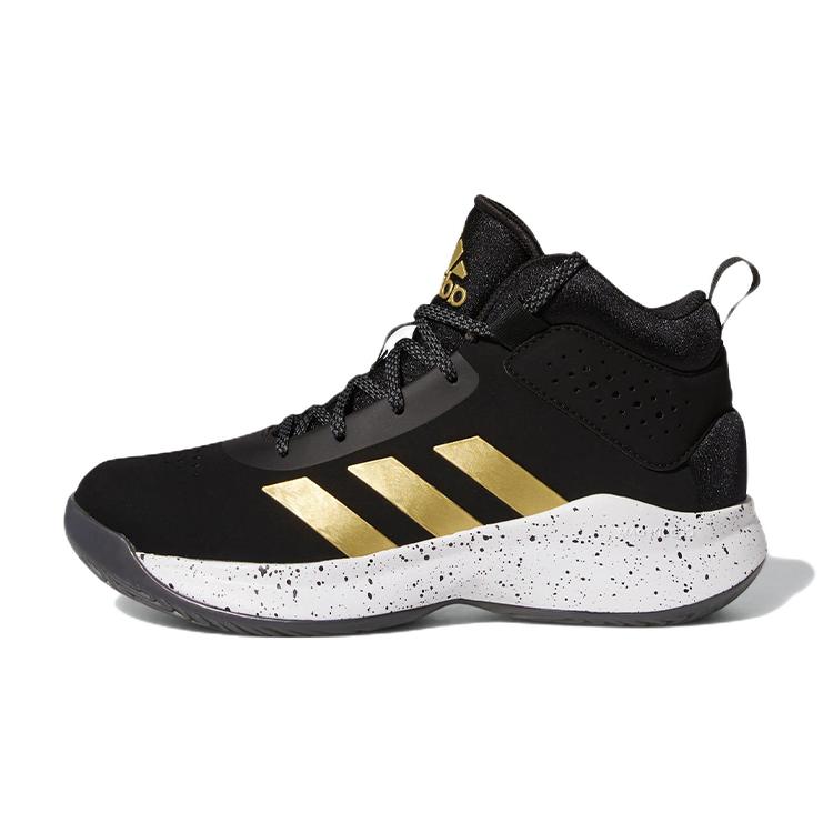 

new Adidas Cross Em Up 5 Anti Slip Wear Resistant Mid Top Children s Basketball Shoes Black Gold Kids 40