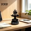 Halloween Candle Holder 3D Printed Ghost Scarecrow Holder, Decor with Pumpkin & Crow Design, Matte Accessory Black One-Piece Craft, Round