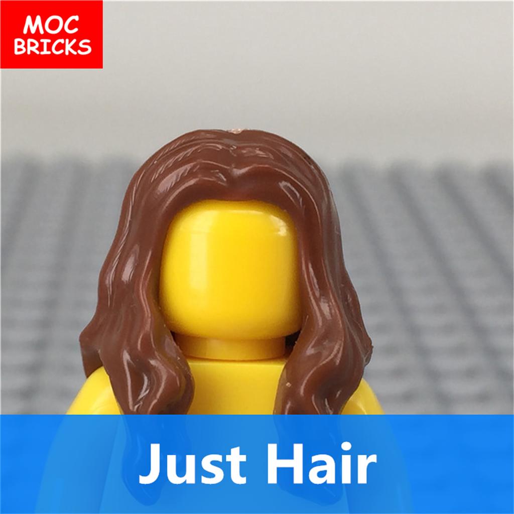 5 Stück/Los MOC Steine Weibliche Haare Zusammengebaute Partikel Bausteine Zubehör Kinderspielzeug Plastikpuppen