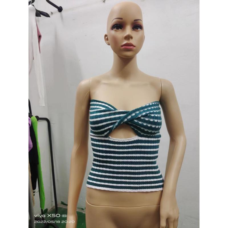 Frühlings- und Sommer-Damenpullover Gestrickte Neckholder-Tops und trägerlose Westen