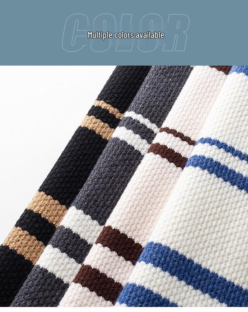 2025 Autumn/Winter Henley Collar Men's Knit Base Layer Sweater