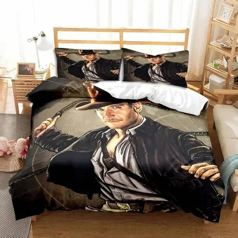 Indiana Jones L'Ultima Crociata Set Biancheria da Letto Elegante Singolo Matrimoniale King Size Camera da Letto Ragazzi Copripiumino Set Copripiumino Regalo