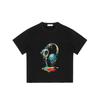 Black Oversized T Shirt with Colorful Headphones Dripping Paint Design for Music Lovers and Streetwear Fashion