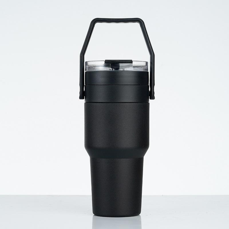 40oz 304 Stainless Steel Insulated Water Bottle Thermal Coffee Car Cup Cold Hot Mugs Vacuum Flask With Handle Straw For Sport