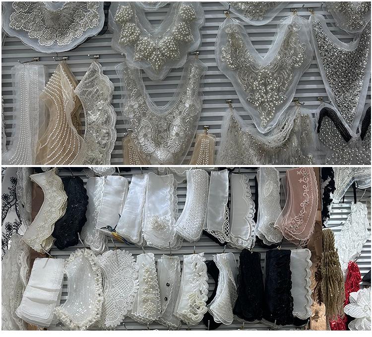 Autumn/Winter Detachable Wool Embroidered Lace Ruffle Collar Dickey