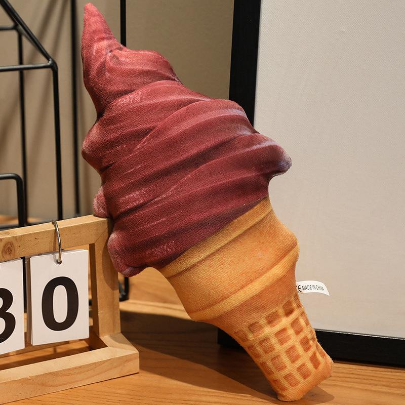 

Creative personality cone ice cream throw pillow children s plush doll female gift beverage shop simulation 35cm（160g） шоколадный