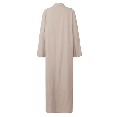Women's  Temperament Solid Color Standing Neck Long Sleeved Elegant And Loose Fitting Fashion Long Dress