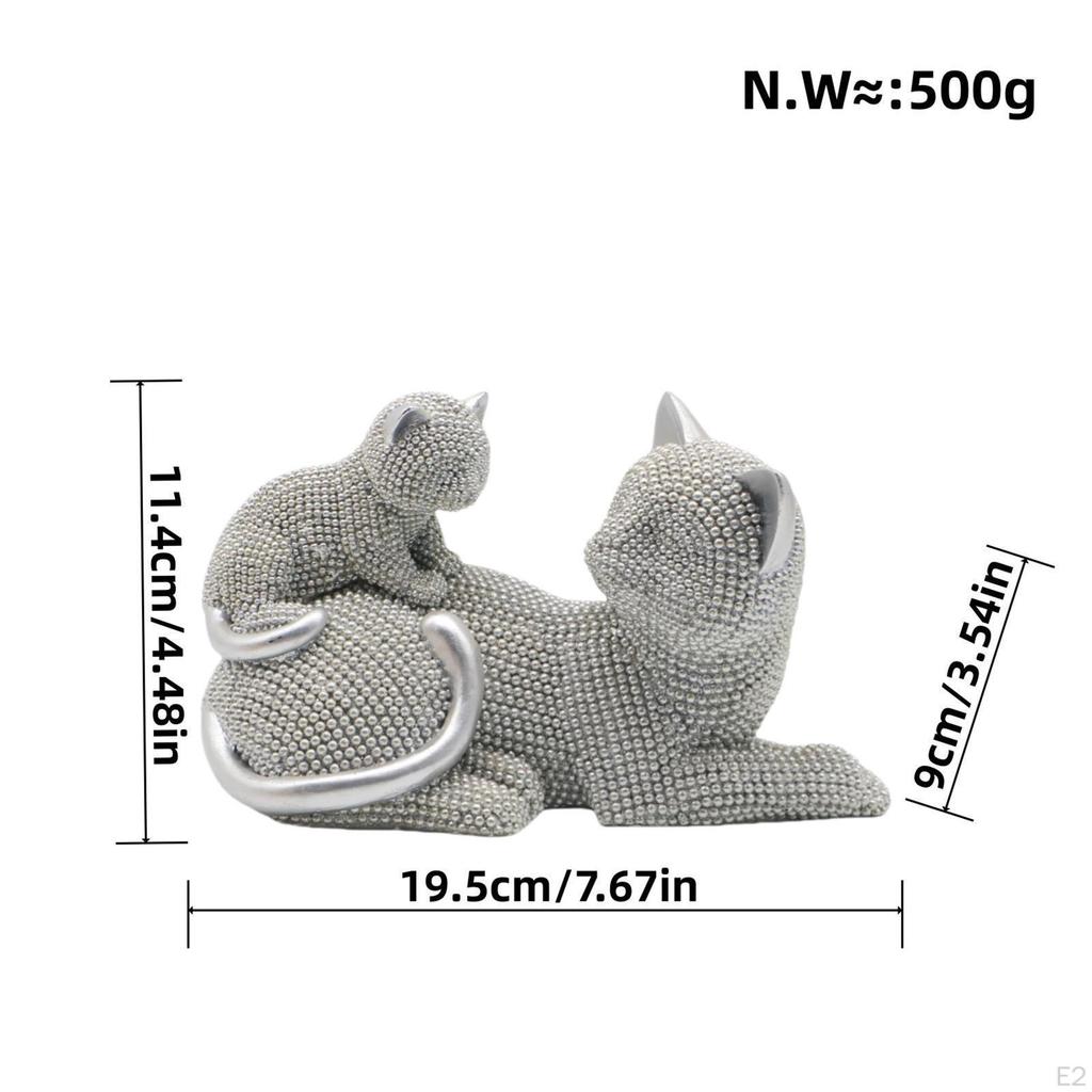 Moonlit Black Cat Metal Wall Art Sculpture And Tabletop Ornament Figurine for Bedroom Living Room