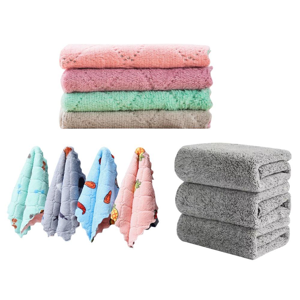 Scouring Pad Cleaning Towels Microfiber Dishcloths Washcloth New Kitchen Rags  House Kitchen