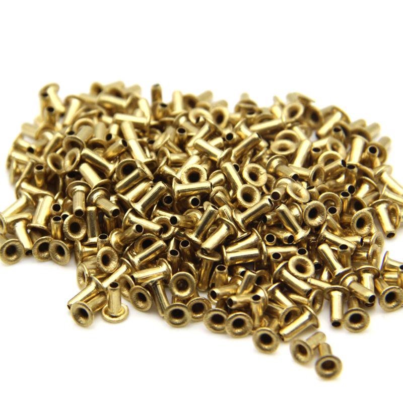Rivetti a foro passante M0.9 M1.3 M1.5 M1.7 Passacavi cavi Chiodi metallici placcati ottone per circuiti stampati PCB(Confezione da 1000)