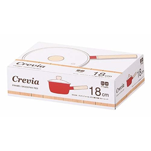 PEARL METAL Crevia Enamel Glass Lidded Saucepan, 18cm, Red