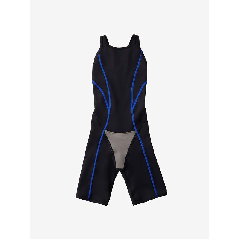 [Speedo] Flex Zero Junior Open Back Kneeskin Swimsuit, Black/Blue, Size 140