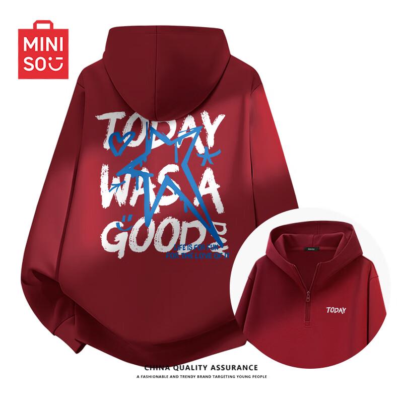 

MINISO Men s Half-Zip Hooded Sweatshirt 3XL