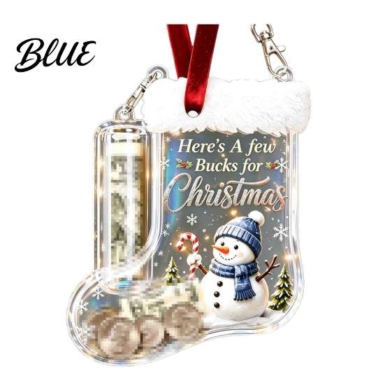 Christmas Party Gift for Friends Cash Stocking Money Holder Hanging Ornament Unique Acrylic Keepsake Ornament Xmas Tree Decoration Box