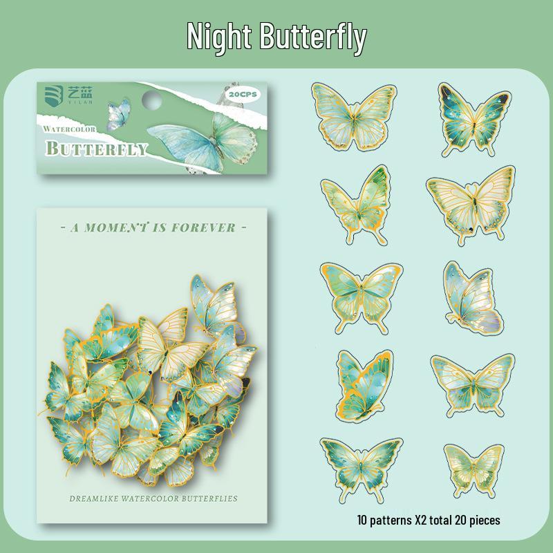 Dazzling 3D Laser Butterfly PET Sticker Pack for DIY Journal Decoration