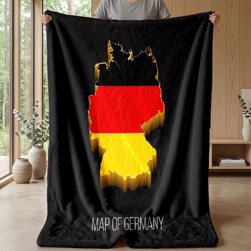 Germany National Football Team Theme Blanket Soft Flannel Blanket Plush Throw Blanket Cozy Sofa Bed Blanket for Home Decor