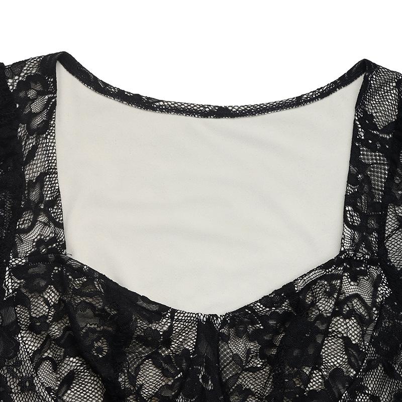 Women's Fashion Spring Fall Flower Pattern Print Long Sleeve V-Neck High Waist Casual Dresses