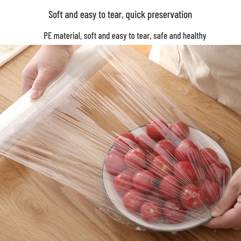 CHAHUA Food Grade Cling Film, Microwave & Fridge Safe, 2 Rolls