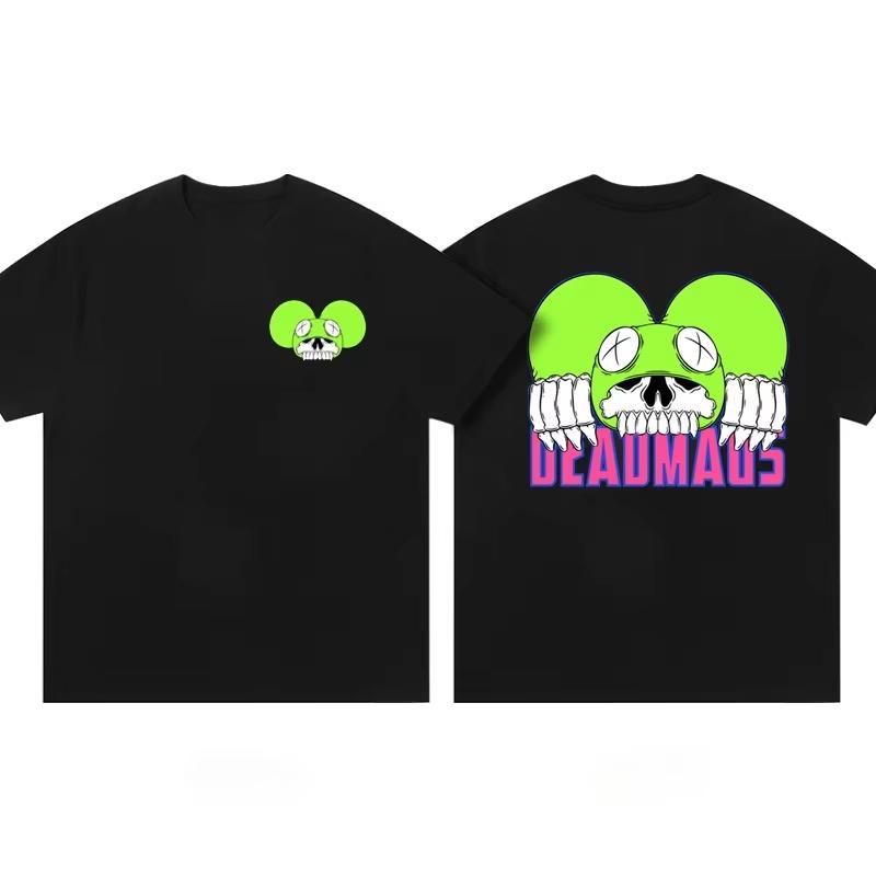 

2025 Deadmau5 Электронная мышь Хлопковая футболка Унисекс Мужская Женская Летняя с коротким рукавом Модная брендовая футболка Роскошная Повседневная Y2k+ Топы XXXXL