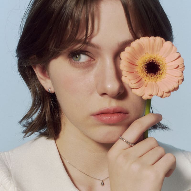 JUDY AND PAUL [925 Silver] Muse Simple All-Silver Waterdrop Necklace