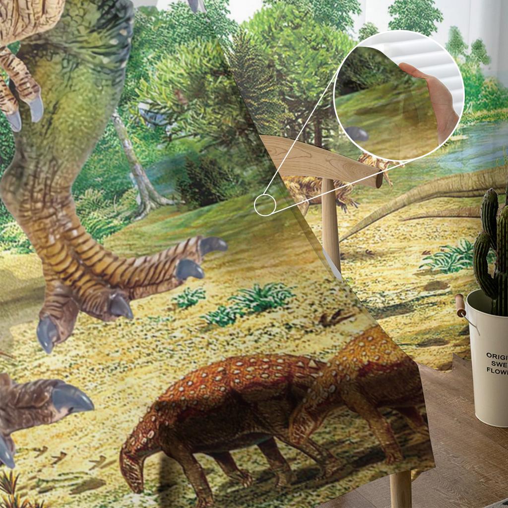Green Forest Dinosaur Modern Curtains For Living Room Transparent Tulle Curtains Window Sheer For The Bedroom Accessories Decor