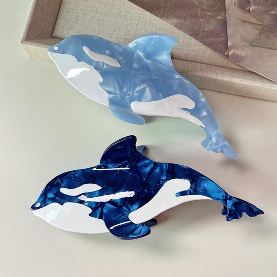 Women Hair Claw Ocean Series Whale Shape Hair Clip Large Size Back Head Shark Hair Claw Hair Accessories