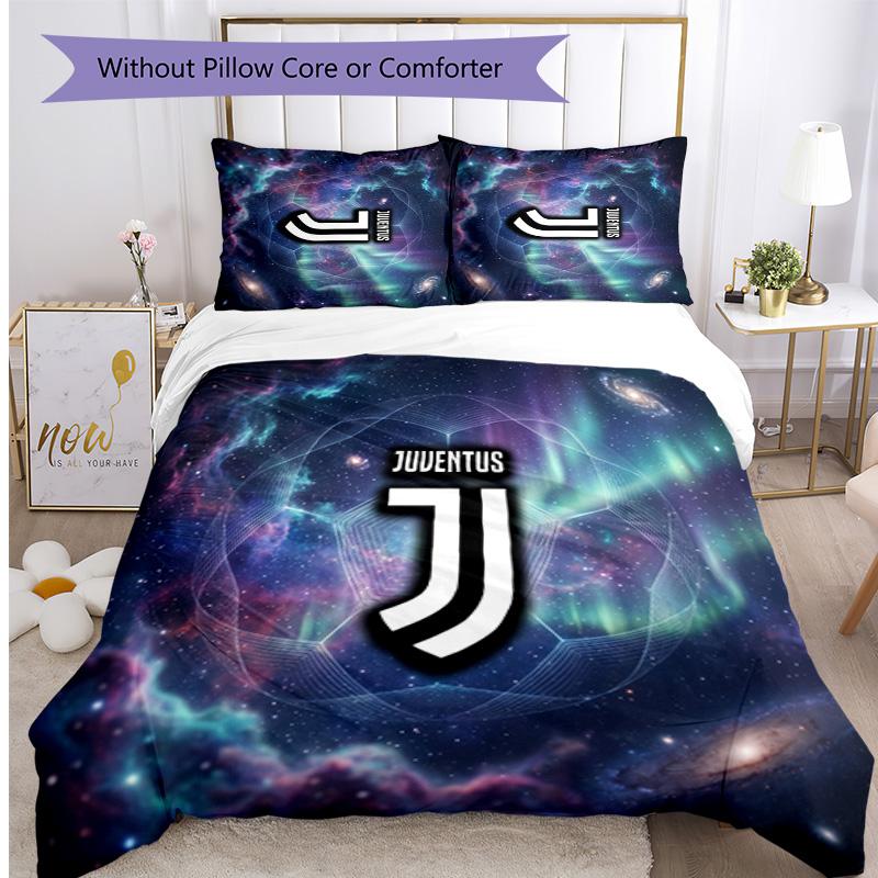 Set Biancheria da Letto 3 Pezzi con Stampa Pattern Juventus FC Morbido Delicato sulla Pelle Lavabile Copripiumino e Federe Set Stagione Unica Camera da Letto