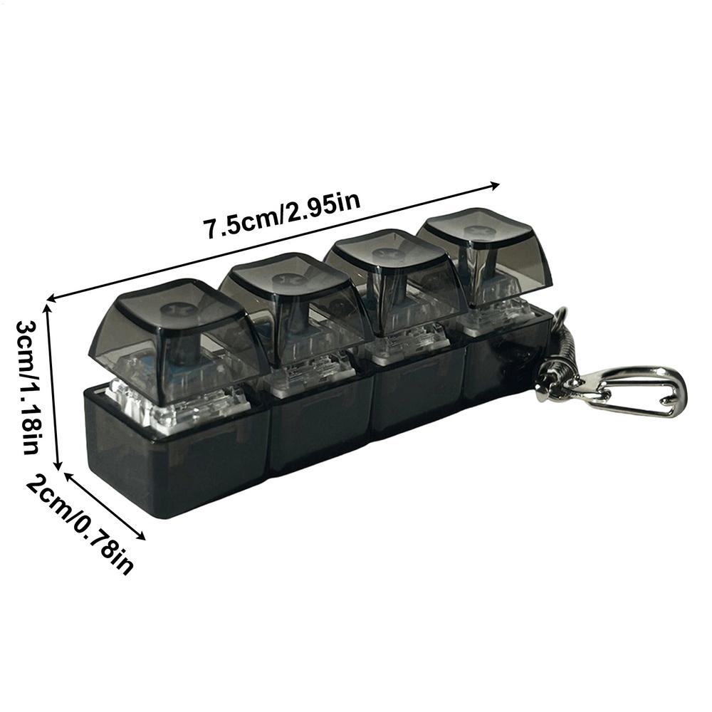 New Keyboard Keychain Fidget Toys Crystal Clicker Sensory Toy For Stress Relief Keyboard Keychain Fidget Gadget For Adults child чёрный