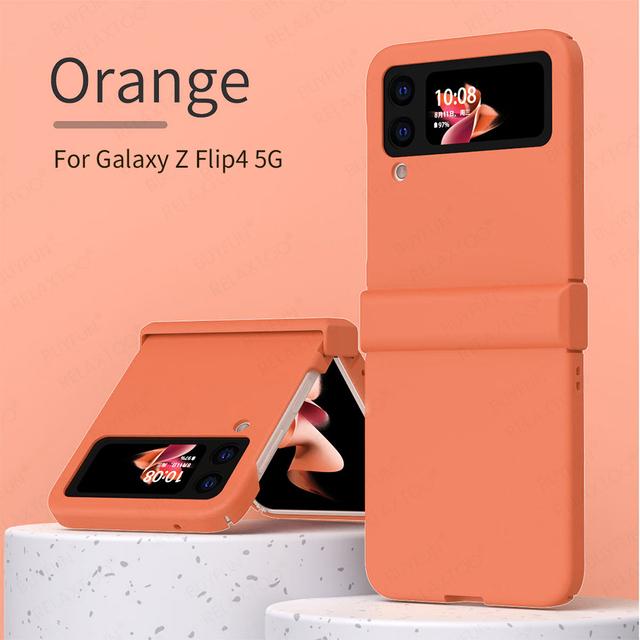 

Чехлы для Samsung Galaxy Z Flip 4 5g, полная защита, ультратонкая броня, противоударный жесткий чехол для телефона из ПК для Samsung Z Flip4 Zflip4 For Samsung Z flip 4 оранжевый