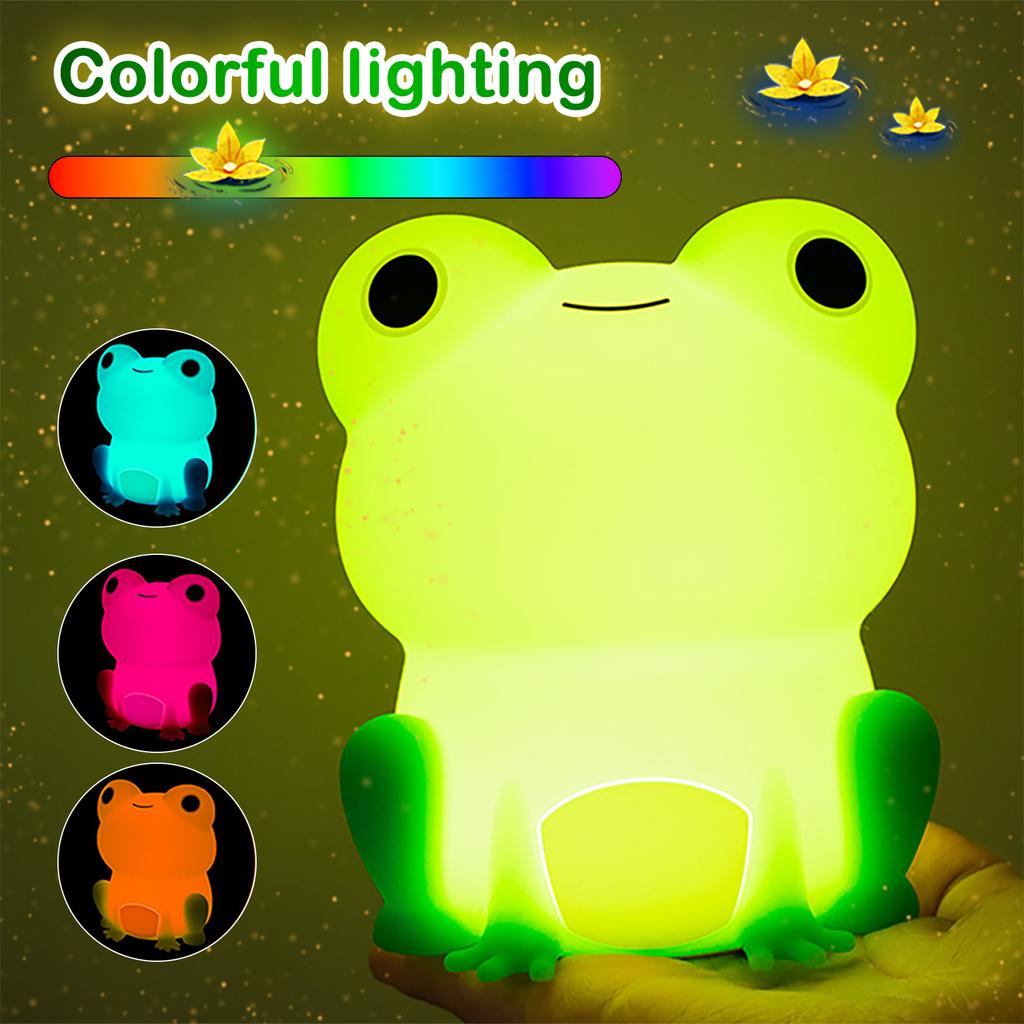 Cute LED Novelty Animal Night Light Dimmable Soft Silicone Nursery Nightlight For Kids Rechargeable Bedroom Touch Beside Lamp