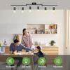 Kimjo 6-Light Track Lighting Fixtures Ceiling, Flush Mount Black Track Light Kit with Rotatable E26 Light Heads, Directional Kitchen Ceiling