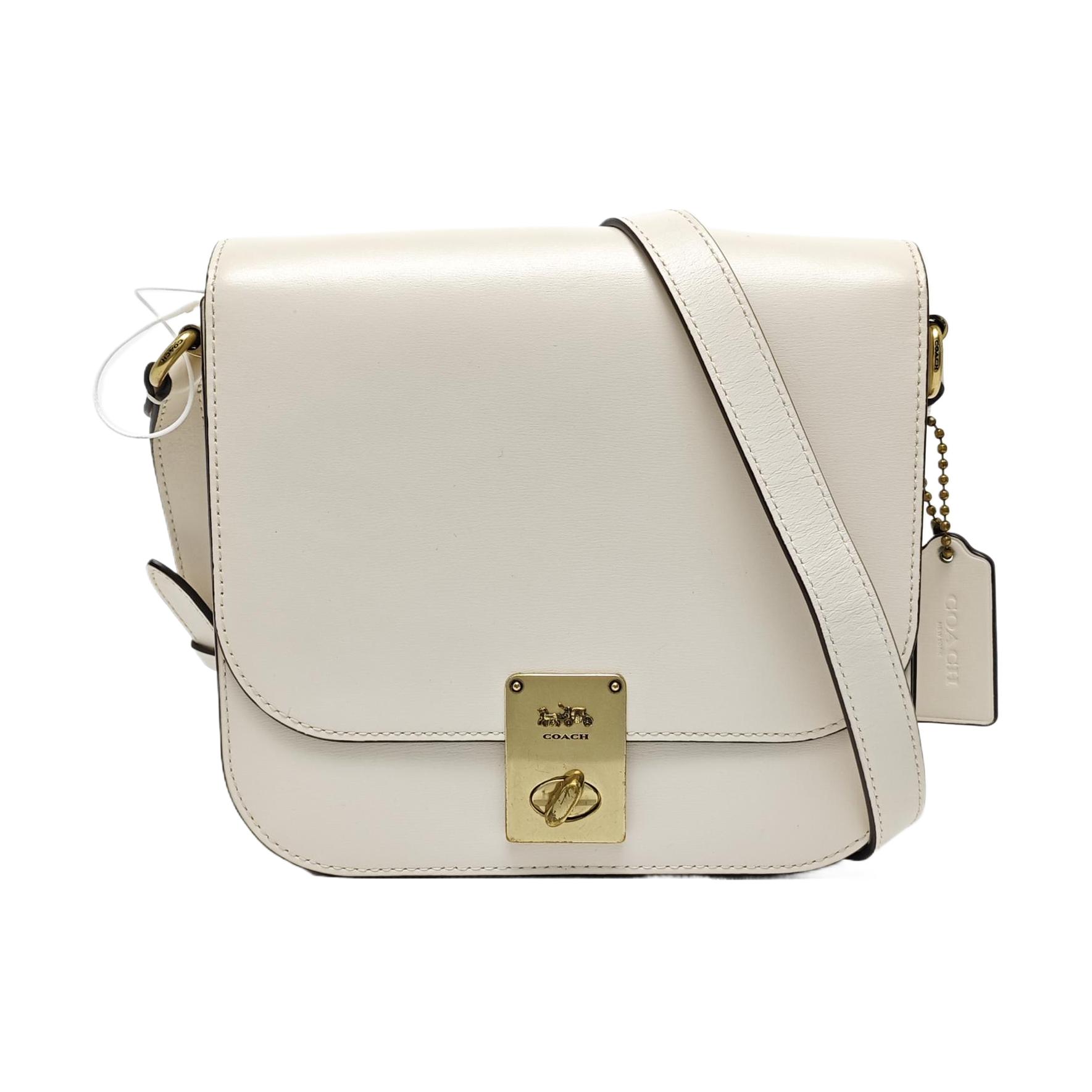 [Pre-Owned] Saddle White Leather Shoulder Bag - Very Good #16NTHS8 ONE SIZE