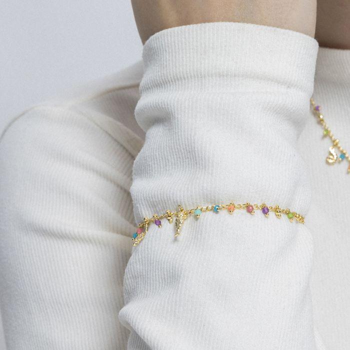 Bracelet - LUXENTER - Kaiquia - Argent 925 - Or jaune 18k - Cristaux multicolores