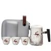 Portable Quick Cup Ceramic Travel Kung Fu Tea Set Outdoor Travel 1 Pot 3 Cups Coffee Teapot for Tea In a Cup Coffeeware Teaware